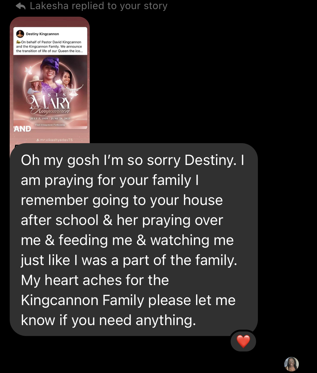 Tribute from Lakesha